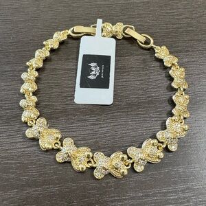 18k Gold Filled CZ Bear Charm Bracelet by Primus